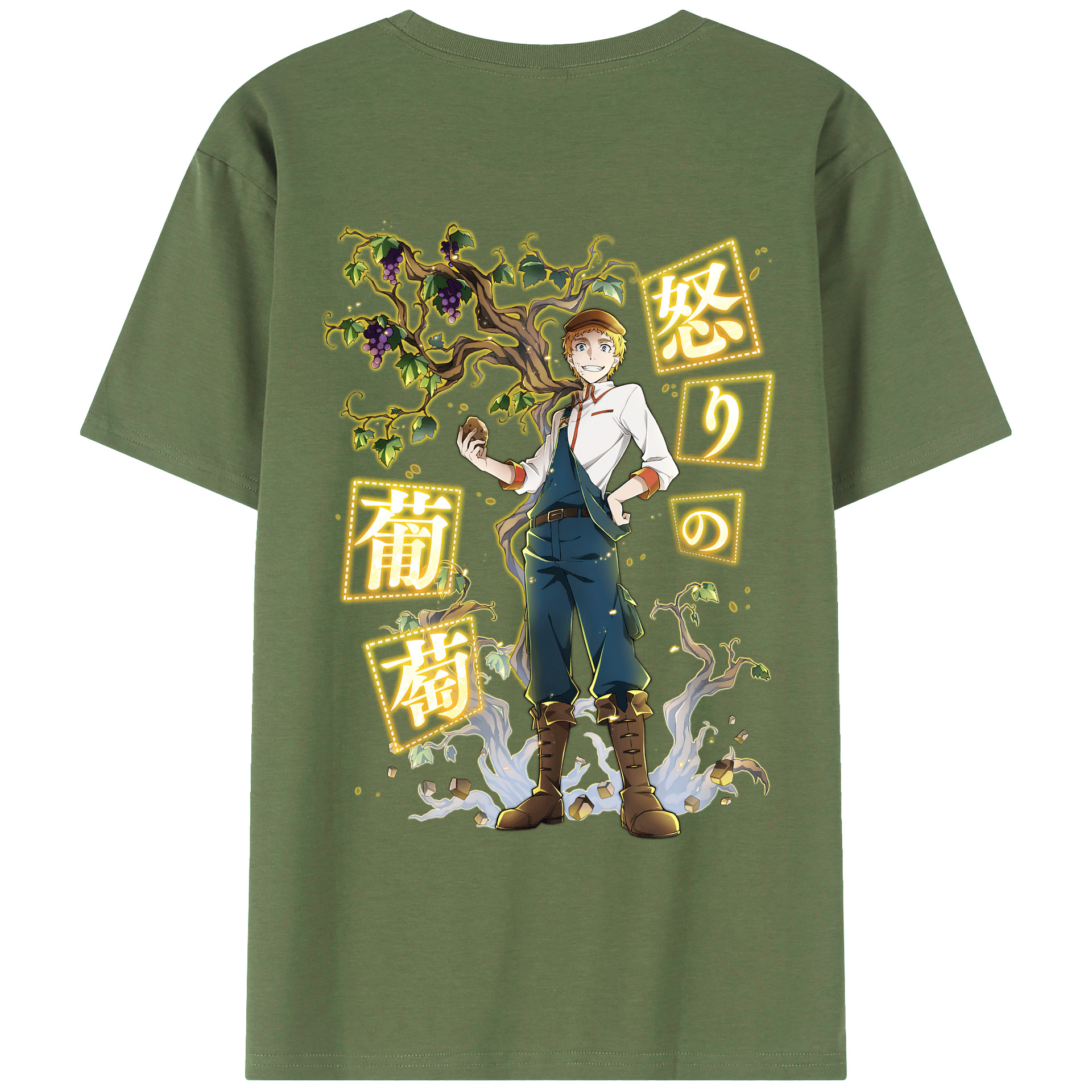 （画像用） 文豪ストレイドッグス Bungo Stray Dogs 綿100％ メンズ半袖Tシャツ（バックプリント） 通気性